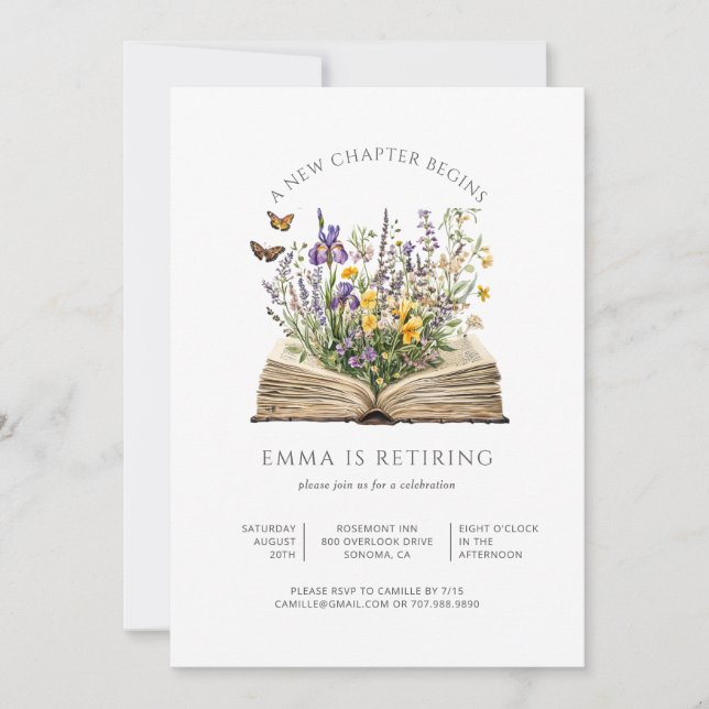 Invitation A New Chapter Begins Retirement Party (Devant)