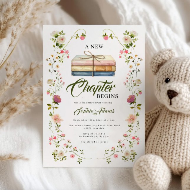 Invitation A New Chapter Begins Storybook Baby Shower (Créateur téléchargé)