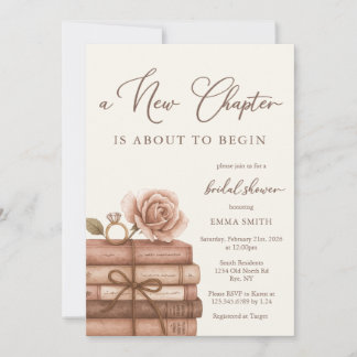 Invitation A New Chapter is About to Begin Bridal Shower