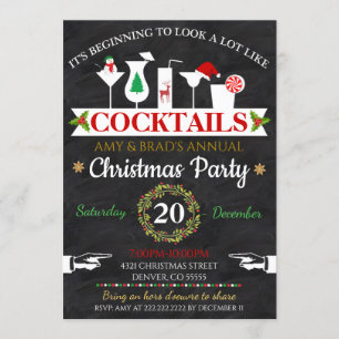 Invitation à Noël Cocktail Party
