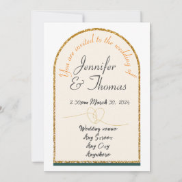Invitation à notre mariage/bordure dorée 