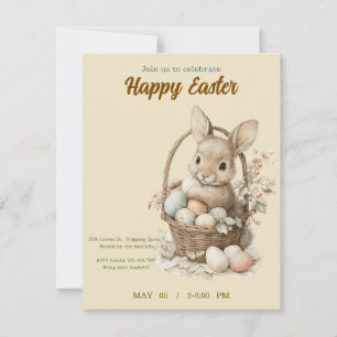 invitation à Pâques avec un lapin mignon