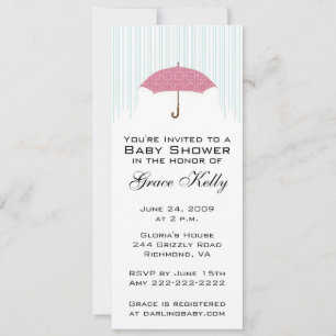 Invitation à parapluie rose