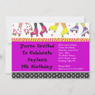 Invitation à patiner à roulettes Bonne fête d'anni