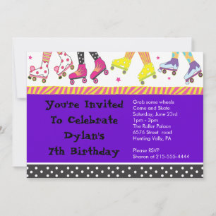 Invitation à patiner à roulettes Bonne fête d'anni
