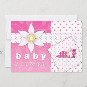 Invitation À petits pois roses et cuteness Baby shower Invita