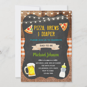 Invitation à Pizza Brews et Couches