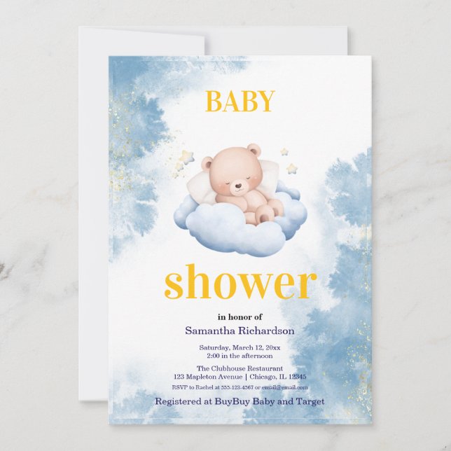 Invitation A reception for our little bear Einladung (Vorderseite)