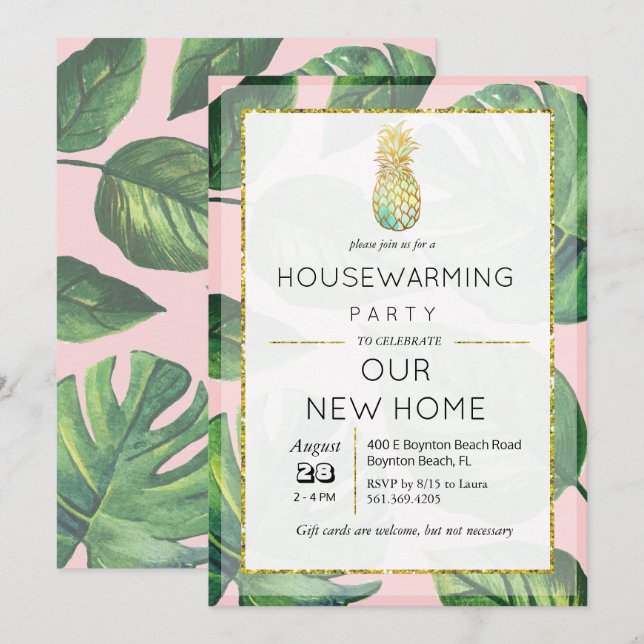 Invitation à réchauffer la maison de palme d'anana (Devant / Derrière)