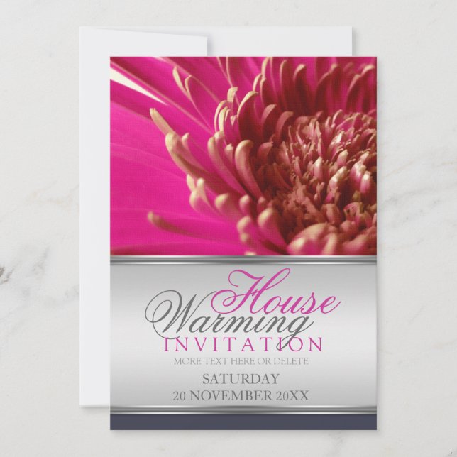 Invitation à réchauffer une maison de fleurs rose  (Devant)
