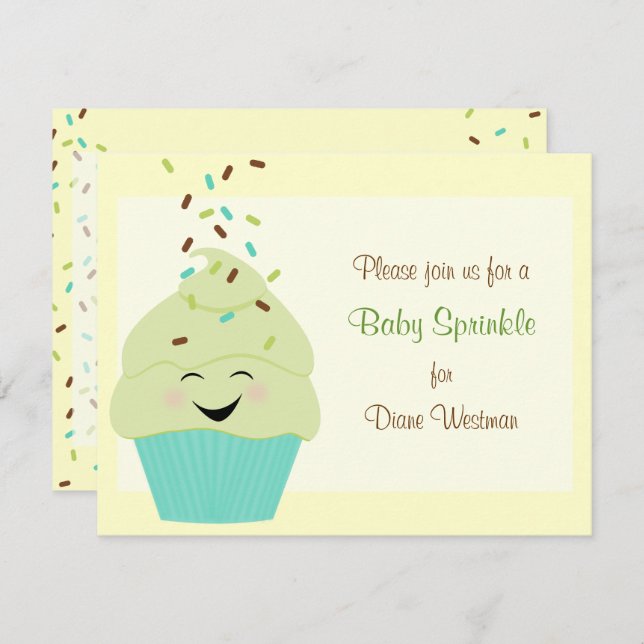 Invitation à saupoudrer les bébés dans des lumière (Devant / Derrière)