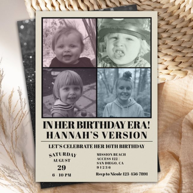 Invitation A Son Ère D'Anniversaire Photo Eras Anniversaire (Créateur téléchargé)