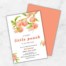 Invitation A Sweet Little Peach Fruit Baby Shower 