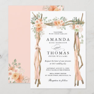 Invitation à thème Blush Chic Floral Mariage Arch