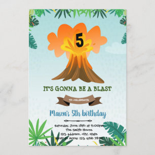 Invitation à thème d'anniversaire du volcan