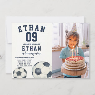 Invitation à thème de football imprimable avec pho