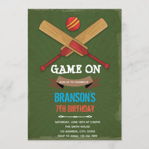 Invitation à thème de la fête du cricket