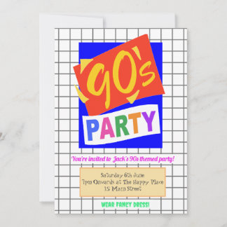 Invitation à thème des années 90