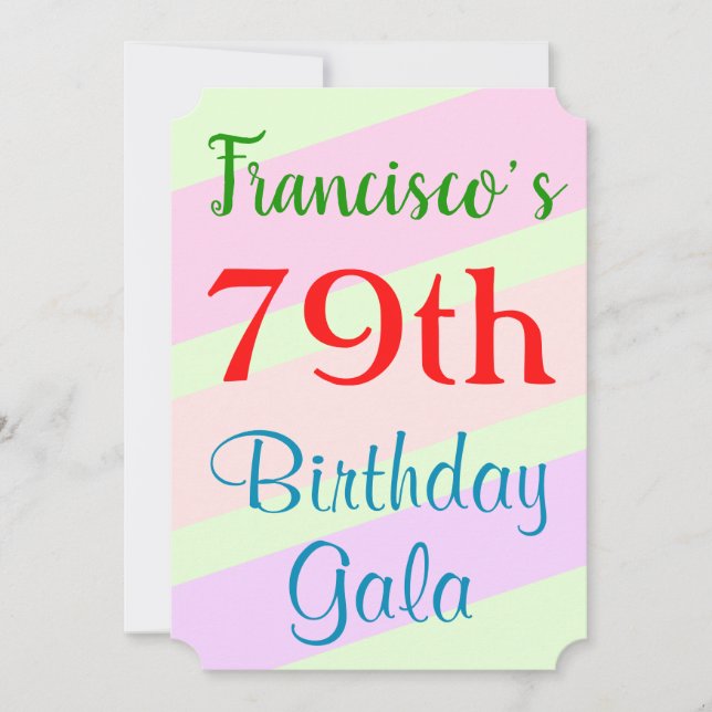 Invitation à thème géométrique "79e Gala d'anniver (Devant)