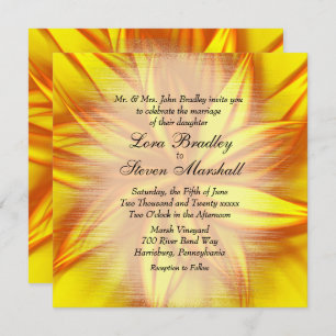 Invitation à thème Mariage floral Fire