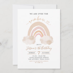 Invitation à thème minimaliste Boho Arc-en-ciel