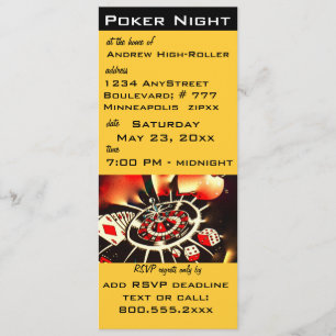 Invitation à thème Poker Night Casino