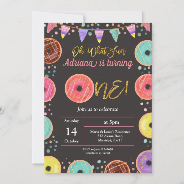Invitation à thème pour la fête d'anniversaire (Devant)