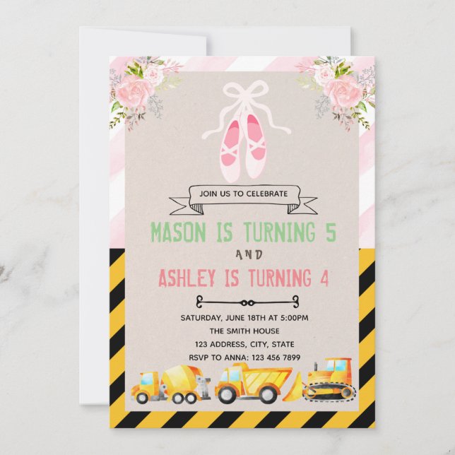 Invitation à thème pour la fête des tutu et des ca (Devant)