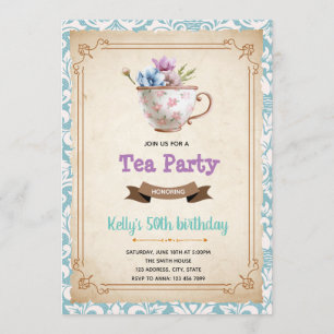 Invitation à thème Vintage pour le tea party