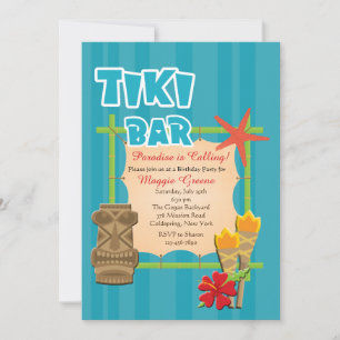 Invitation à Tiki Bar Tropical