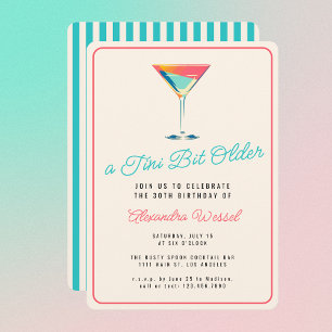 Invitation A Tini Bit Ancien Martini Thème Retro 30ème Annive