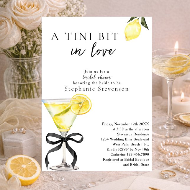 Invitation A Tini Bit In Love Lemon Martini Bridal Shower (Créateur téléchargé)