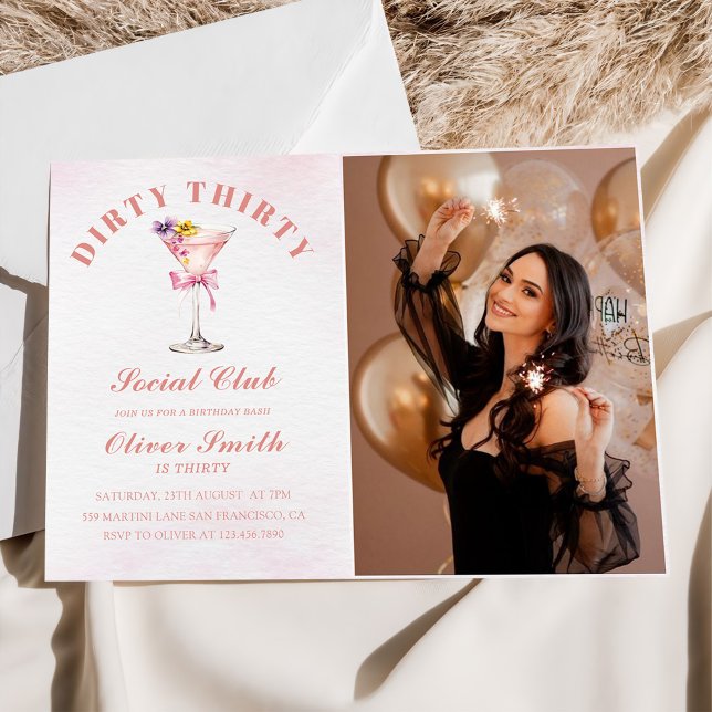 Invitation A Tini Bit Older Martini Dirty Thirty Birthday  (Créateur téléchargé)