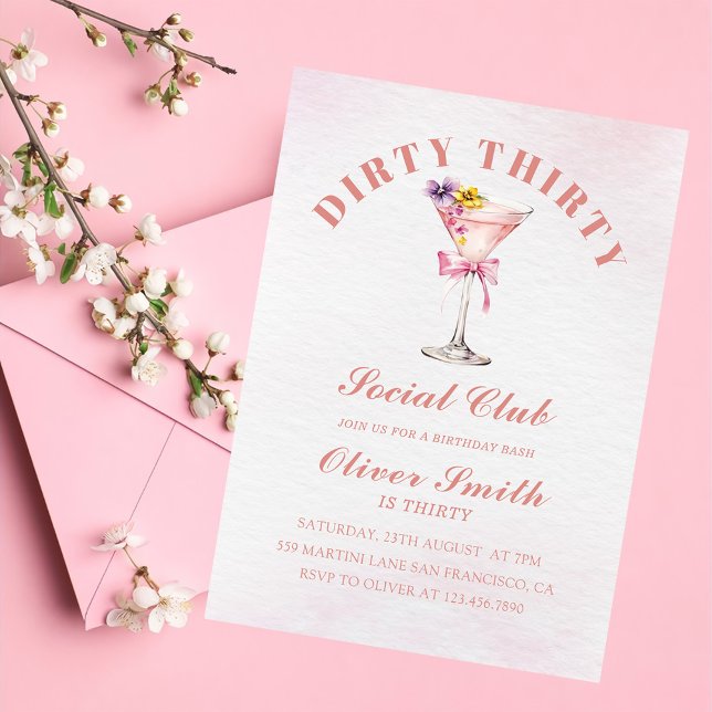 Invitation A Tini Bit Older Martini Dirty Thirty Birthday (Créateur téléchargé)