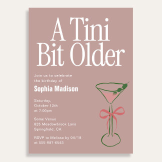 Invitation A Tini Bit Older Retro Birthday