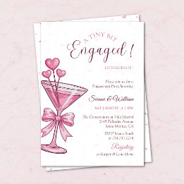 Invitation A Tiny Bit Engaged Pink Martini Engagement Party