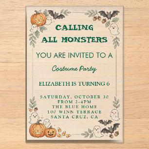 Invitation à tous les monstres Costume d'anniversa