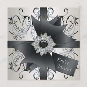 Invitation à toutes les occasions Ivory Blue Black