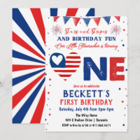 Invitation à un 1er anniversaire le 4 juillet