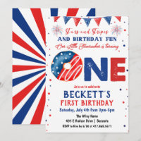 Invitation à un 1er anniversaire le 4 juillet