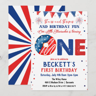 Invitation à un 1er anniversaire le 4 juillet