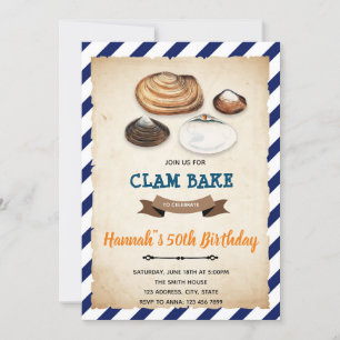 Invitation à un anniversaire de fête de clams