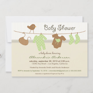 Invitation à un Baby shower de la ligne de vêtemen