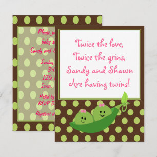 Invitation à un Baby shower de pois pour filles