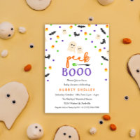 Invitation à un Baby shower d'Halloween Boo