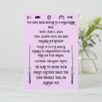 Invitation à un bal masqué