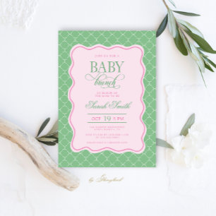 Invitation à un brunch pour bébé Preppy