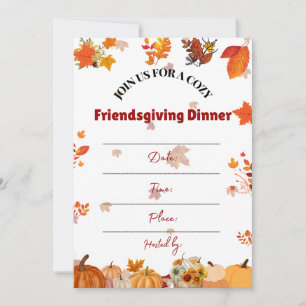 Invitation à un dîner convivial de Friendsgiving d