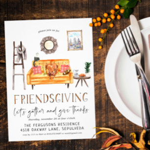 Invitation à un dîner de Thanksgiving Friendsgivin