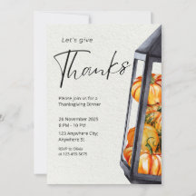 Invitation à un dîner de Thanksgiving rustique
